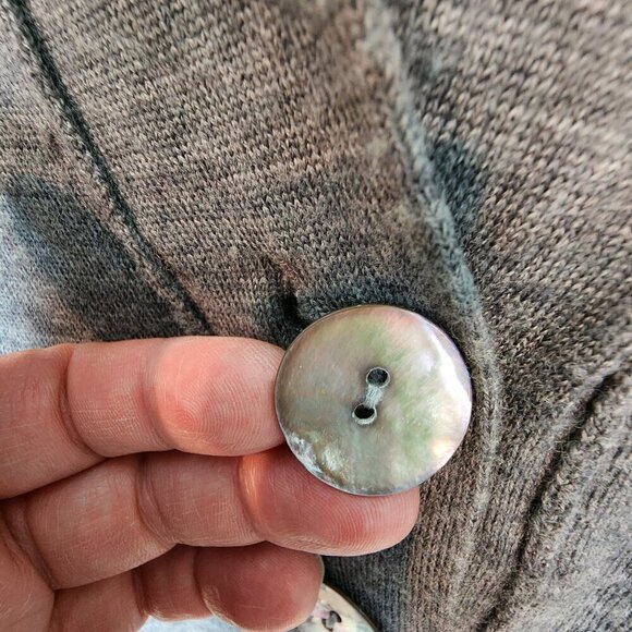 J. Jill Italian Merino Wool Lightweight Long Line Cardigan Sweater Grey Pearlize - Picture 3 of 10